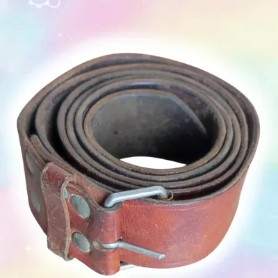 Ceinture marron cuir Vintage - 61 à 144 cm